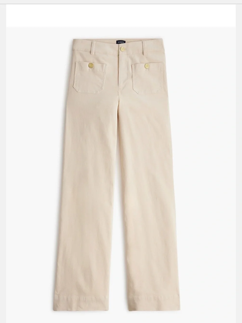 J. Crew High-Rise Wide-Leg Jeans in Cream